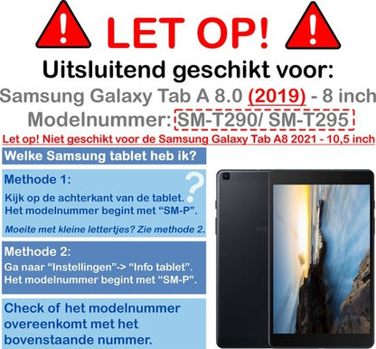 Samsung Galaxy Tab A 8.0 2019 Hoesje Toetsenbord Case Kunstleer - Zwart