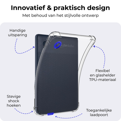 Kobo Clara Colour Hoesje Siliconen Backcover Lichtgewicht - Transparant