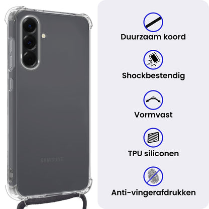 Samsung A36 Hoesje met Koord Backcover Shockproof - Transparant