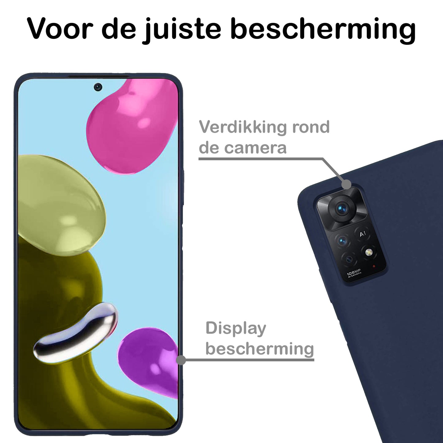 Xiaomi Redmi Note 11s Hoesje Siliconen - Donkerblauw