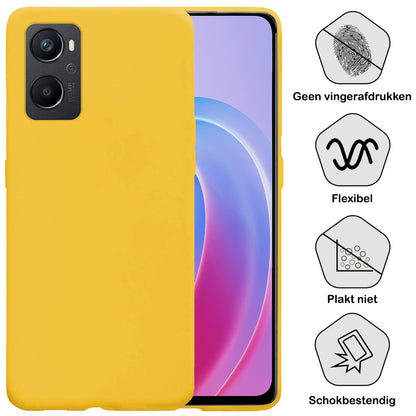 OPPO A76 Hoesje Siliconen Backcover Lichtgewicht - Geel
