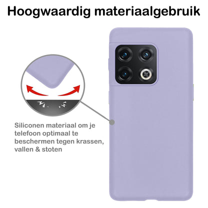 OnePlus 10 Pro Hoesje Siliconen Backcover Lichtgewicht - Lila