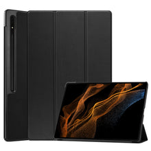 Samsung Galaxy Tab S9 Ultra Trifold Bookcase Hoes met Penhouder voor S Pen - Zwart