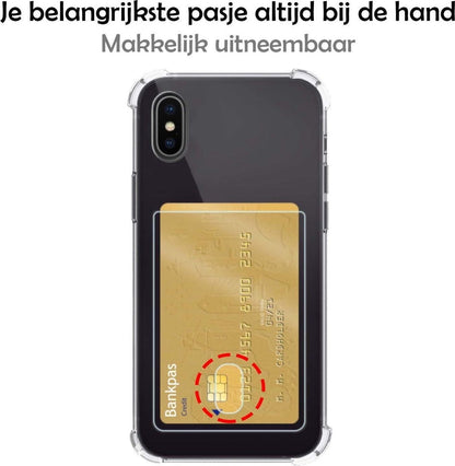 iPhone X Hoesje Kaarthouder Backcover Shockproof - Transparant