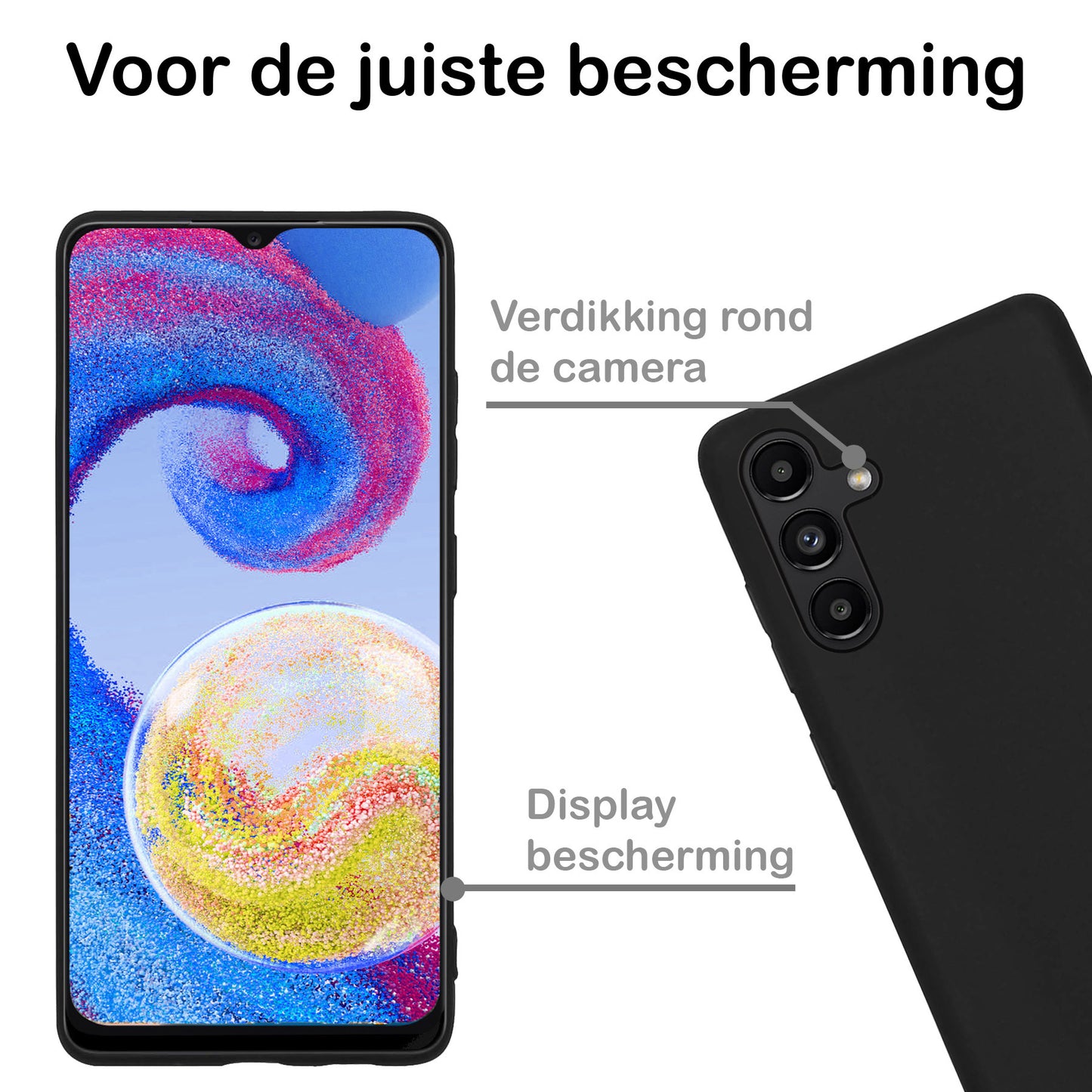 Samsung A04s Hoesje Siliconen - Zwart