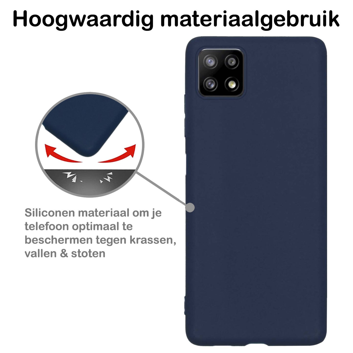 Samsung A22 4G Hoesje Siliconen - Donkerblauw