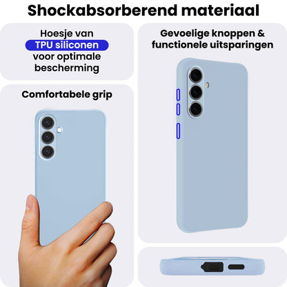 Samsung S26 Plus Hoesje Siliconen Backcover Lichtgewicht - Lichtblauw
