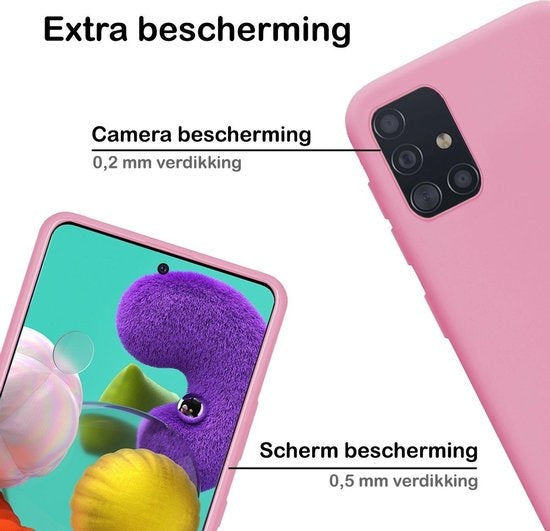 Samsung A51 Hoesje Siliconen - Roze