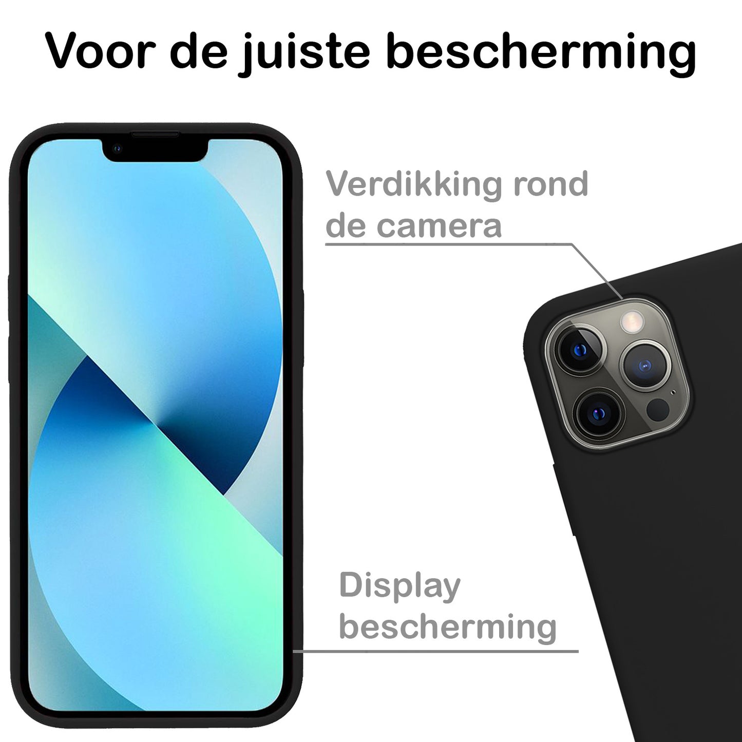 iPhone 13 Pro Hoesje Siliconen - Zwart