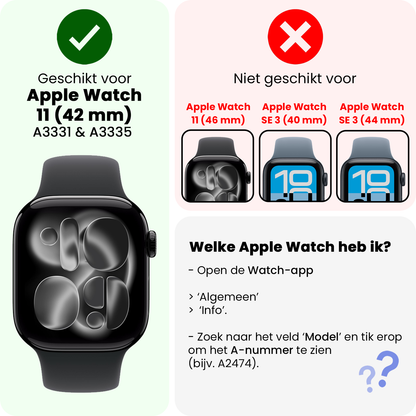 Apple Watch 11 42 mm Hoesje Siliconen Backcover Lichtgewicht - Transparant