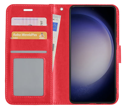 Samsung S23 Plus Hoesje Book Case Kunstleer - Rood