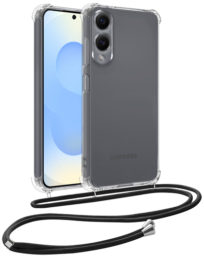 Samsung S25 Edge Hoesje met Koord Backcover Shockproof - Transparant