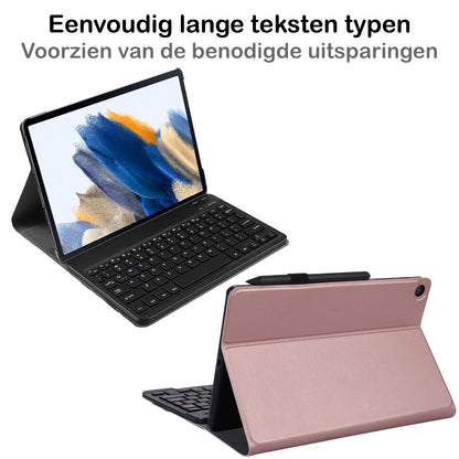 Samsung Galaxy Tab A8 Hoesje Toetsenbord Case Kunstleer - Rosðð goud