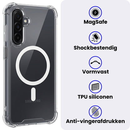 Samsung A17 Hoesje Geschikt voor Magsafe Backcover Shockproof - Transparant