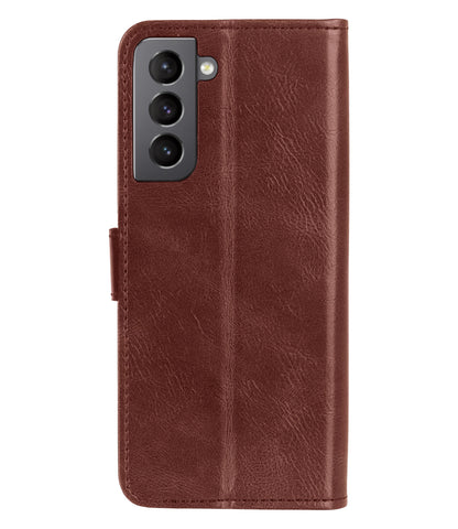 Samsung S22 Hoesje Bookcase Cover met Kaarthouder - Bruin