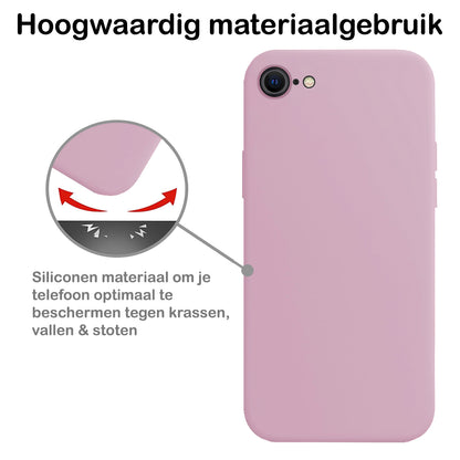 iPhone SE 2022 Hoesje Siliconen Backcover Lichtgewicht - Lila