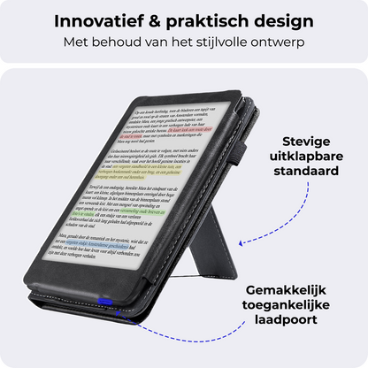 Kobo Clara Colour Leren Bookcase Hoes - Zwart