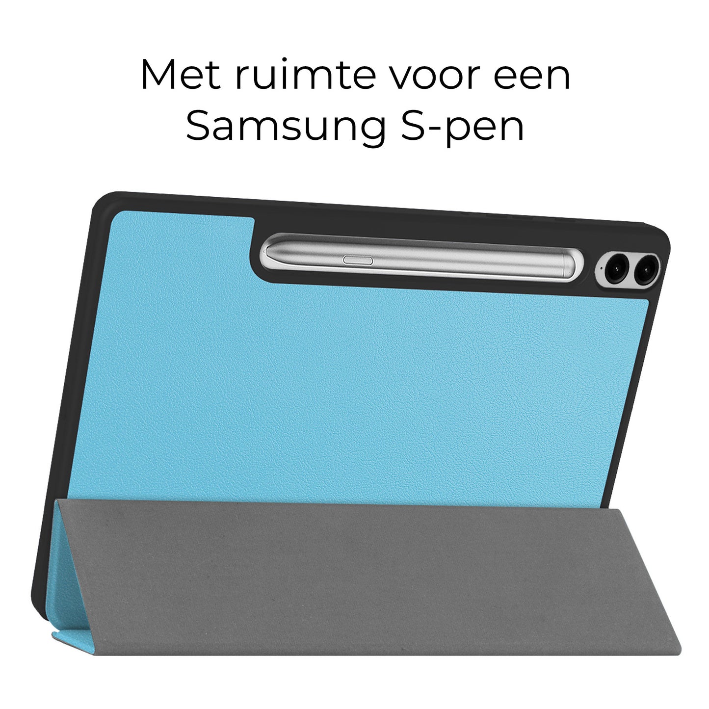 Samsung Galaxy Tab S9 FE Plus Tablethoes Smcpen Met Screenprotector - Lichtblauw