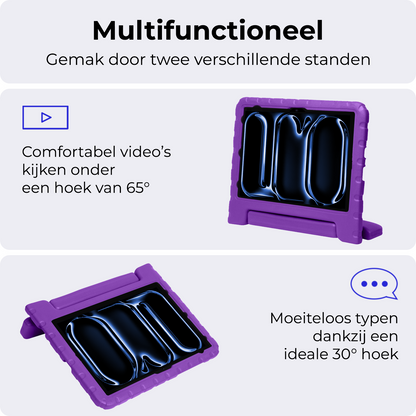 iPad Pro 2018/2020/2021/2022 (12,9 inch) Kinderhoes Shockabsorberend Foam - Paars