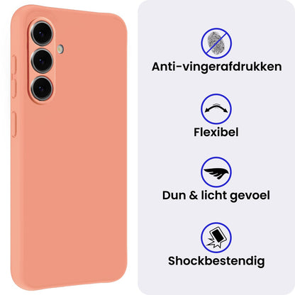 Samsung S26 Hoesje Siliconen Backcover Lichtgewicht - Perzik