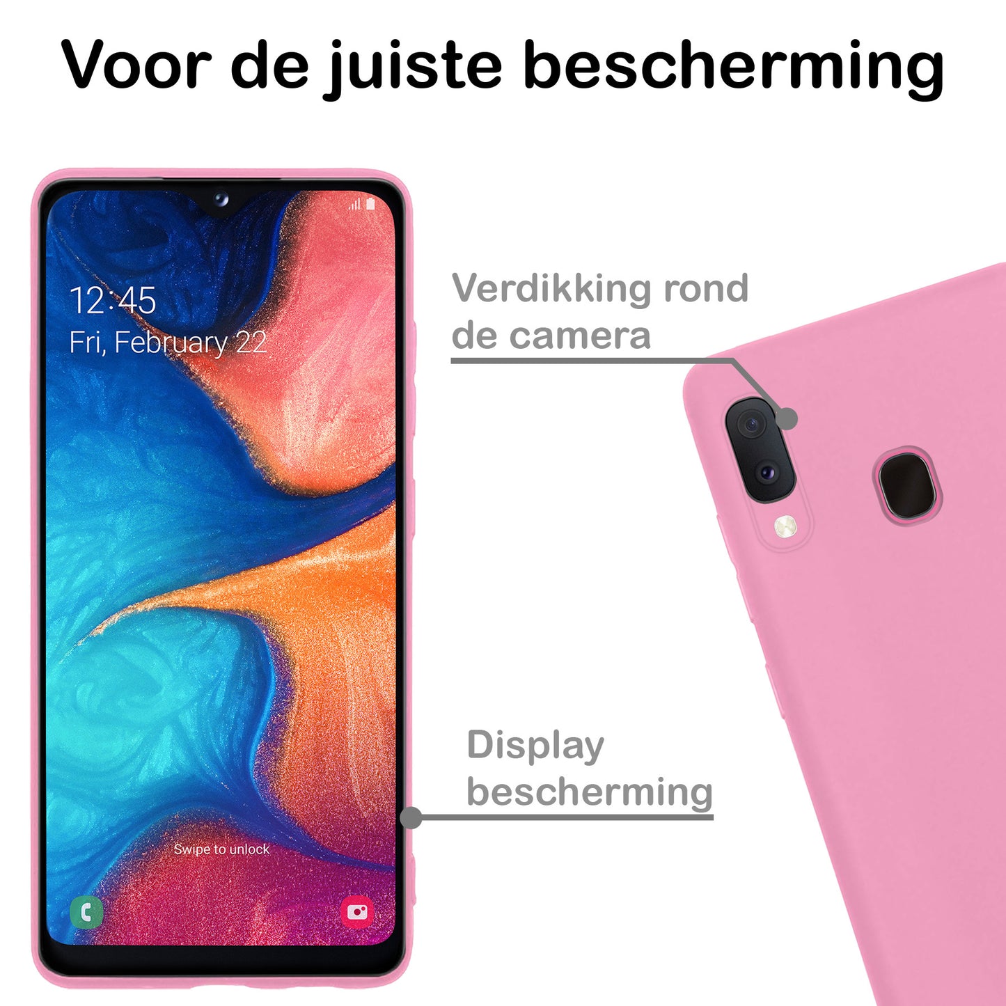 Samsung A20e Hoesje Siliconen - Lichtroze