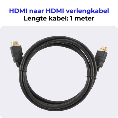 HDMI Kabel 1 Meter - HDMI-kabels 1080p HD Kwaliteit HDMI naar HDMI Kabel 4K - Zwart