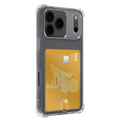 iPhone 17 Pro Hoesje Kaarthouder Backcover Shockproof - Transparant
