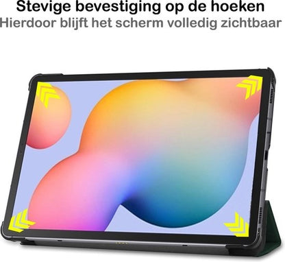 Samsung Galaxy Tab S6 Lite Hoesje Book Case - Donkergroen