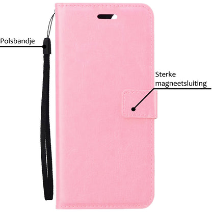 iPhone 15 Plus Hoesje Book Case Kunstleer - Lichtroze