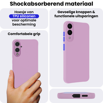 Samsung S25 Edge Hoesje Siliconen Backcover Lichtgewicht - Lila