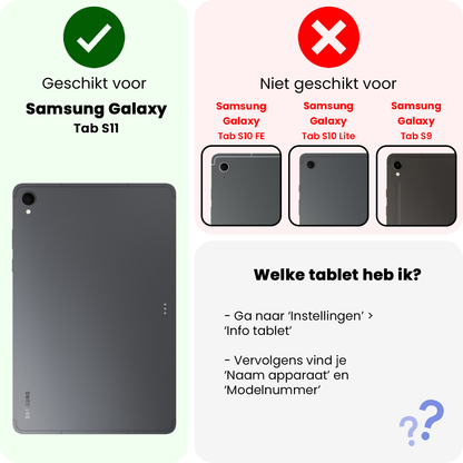 Samsung Galaxy Tab S11 Trifold Bookcase Hoes met Penhouder voor S Pen - Zwart