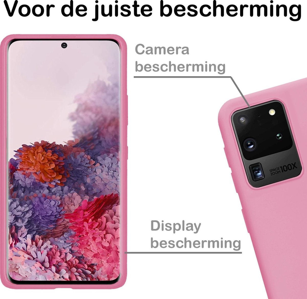 Samsung S20 Ultra Hoesje Siliconen - Lichtroze