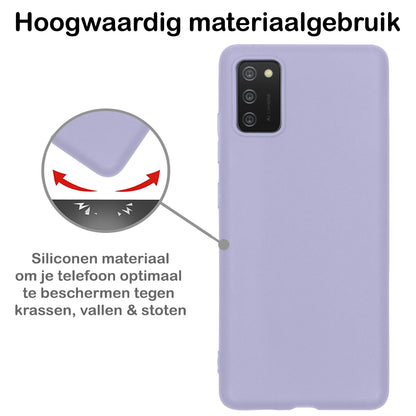 Samsung A03s Hoesje Siliconen Backcover Lichtgewicht - Lila