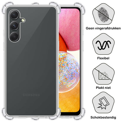 Samsung A14 Hoesje Shockproof Backcover Siliconen - Transparant