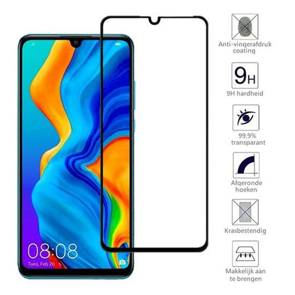 Huawei P30 Lite Screenprotector Gehard Glas - Full Screen