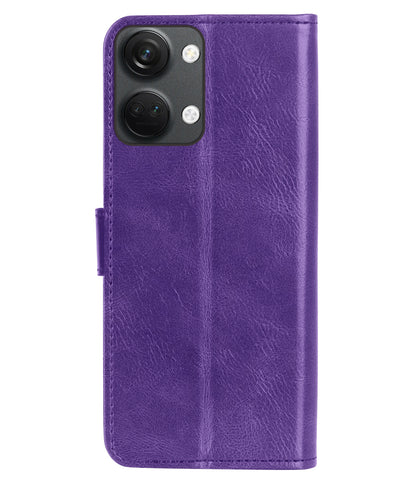 OnePlus Nord 3 Hoesje Bookcase Cover met Kaarthouder - Paars