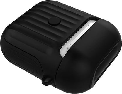 AirPods 2 Hoesje Siliconen met Ribbels Shockbestendig - Zwart