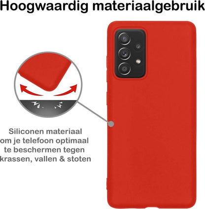 Samsung A72 Hoesje Siliconen Backcover Lichtgewicht - Rood