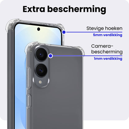 Samsung S25 Edge Hoesje Shockproof Backcover Siliconen - Transparant