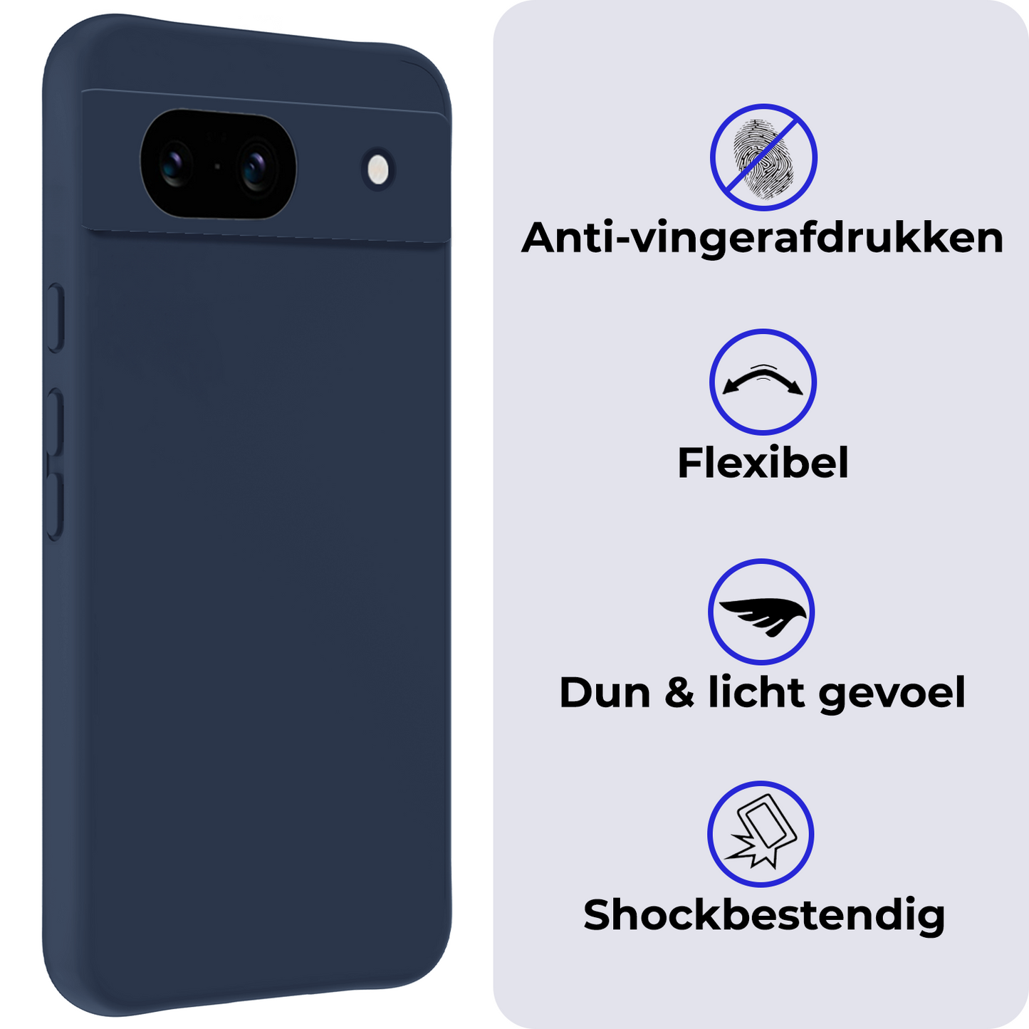 Google Pixel 8a Hoesje Siliconen - Donkerblauw