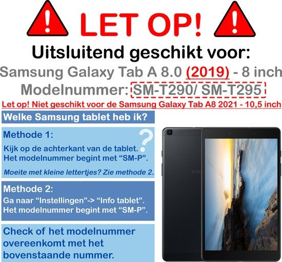 Samsung Galaxy Tab A 8.0 (2019) Hoesje Book Case - Zwart