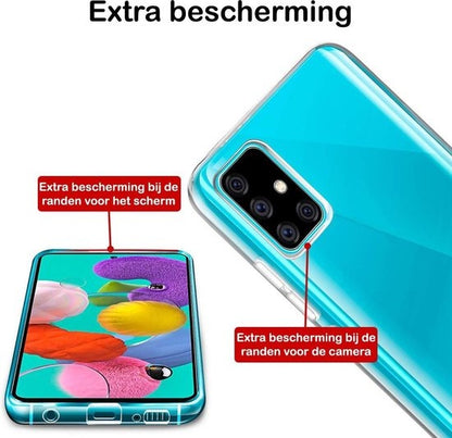 Samsung A71 Hoesje Siliconen Backcover Lichtgewicht - Transparant