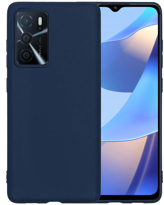 OPPO A16s Hoesje Siliconen - Donkerblauw