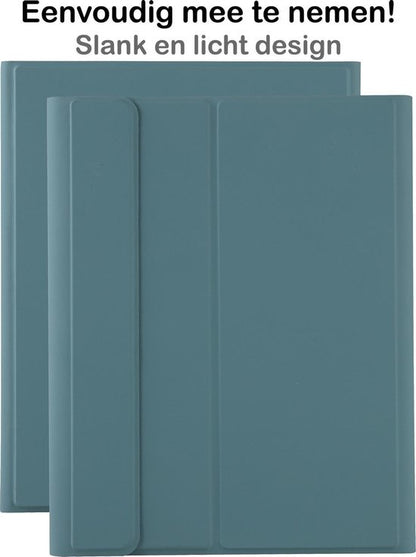 iPad 10.2 2019/2020 Toetsenbord Hoes met Uitneembaar toetsenbord - Donkergroen