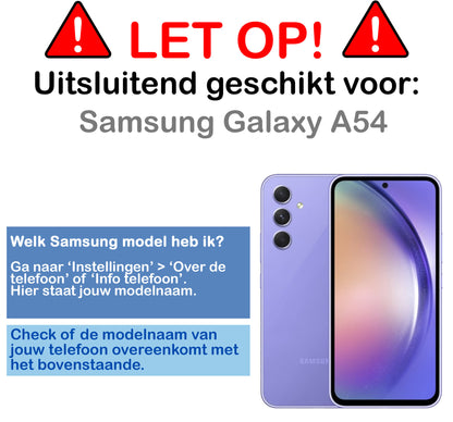 Samsung A54 Hoesje Bookcase Cover met Kaarthouder - Wit