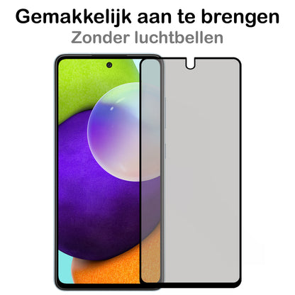 Samsung A52 Screenprotector Gehard Glas - Privacy