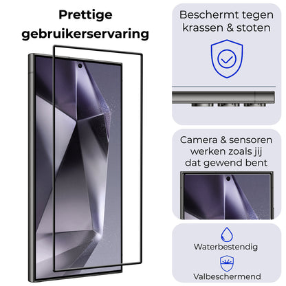 Samsung S24 Ultra Screenprotector Full Cover Tempered Glass