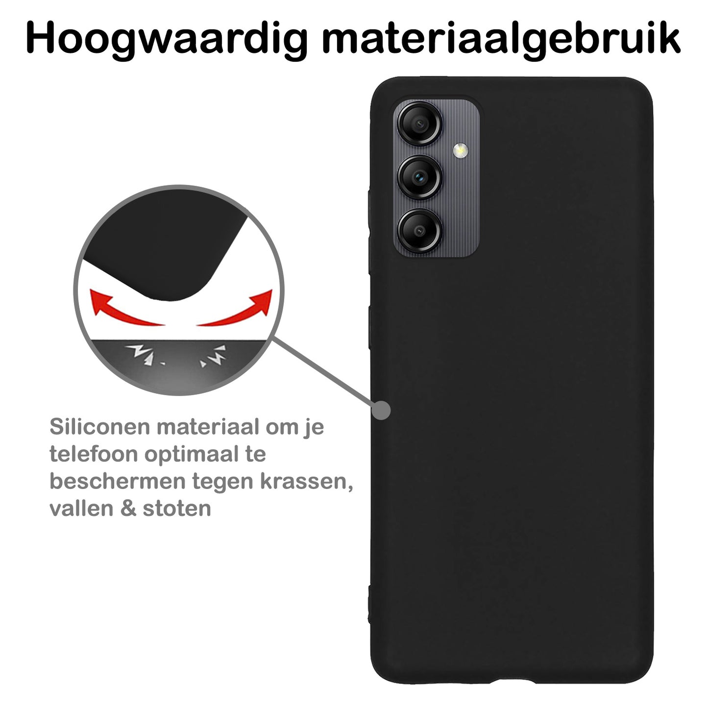 Samsung A14 Hoesje Siliconen - Zwart