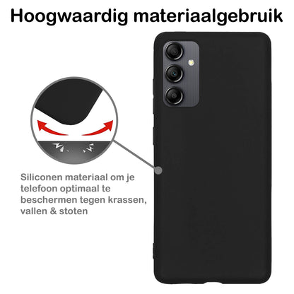 Samsung A14 Hoesje Siliconen - Zwart