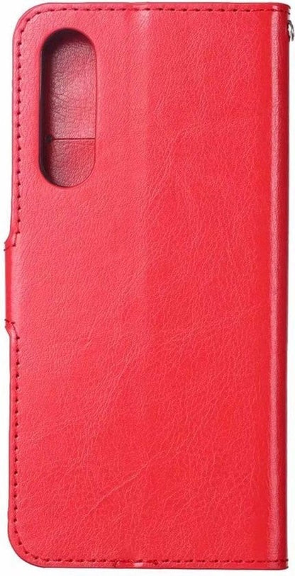 Samsung Galaxy A50 Hoesje Bookcase Cover met Kaarthouder - Rood